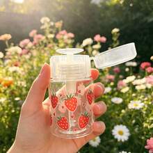 1 Pc Portable Transparent PET Refillable Travel Bottle With Cute Chrysanthemum, Travel-Size Cosmetic Bottle With Flip Cap For Nail Polish Remover, Toner, And Makeup Remover, Pump Dispenser Design - View 8