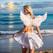 Angel Feather Floating Wings, Suitable For Valentine's Day, Ramadan, Easter, Holiday Party Costume, With Elastic Shoulder Straps, Fit For Women Adult Cosplay - View 3