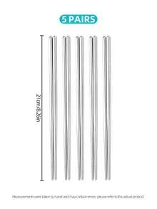 5/10 Pairs Reusable Metal Chopsticks Set, Stainless Steel Non‑Slip Chopsticks, 5 Colors, Dishwasher‑ For Asian Cuisine Home Kitchen Party Use - View 17