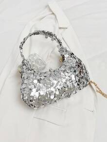 1 buah Tas Tangan/Tas Selempang Berpayet, Desain Resleting, Tali Bahu yang Dapat Diatur, Cocok untuk Pesta Malam, Pesta dan Lainnya, Dapat dengan Mudah Memuat Kebutuhan Sehari-hari, Barang Serbaguna, Cocok untuk Berbagai Gaya dan Acara. - MultiWarna - View 6
