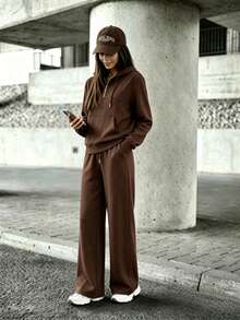 Women Two-Piece Outfits - Brown - View 2