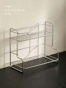 1pc/3pcsMinimalist Countertop Storage Rack, Metal Wire, Multi‑Layer Rectangular Frame, Open Grid Compartments, For Cosmetics And Skincare Storage, Desktop Organizer Shelf For Vanity Table, Bedroom Countertop, Household Daily Storage, All Season - Multicolor - View 13