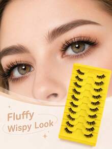 10 Pairs Half Lashes Natural, Slender, Thick Eyelashes, Enlarged Eyes, Light And Easy To Use, Reusable, Essential For Lazy People, Daily Commuting, No Abruptness In The Eyes Fake Lashes - View 6