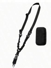 Outdoor American Style Single Point Tactical Gun Sling Nylon Crossbody Tactical Strap Water Gun Tactical Waist Belt Rope - Black - View 7