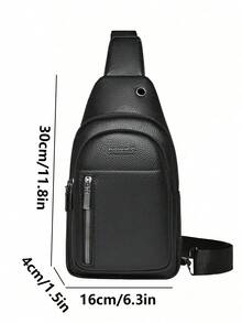 Business Casual PU Chest Bag, Multi-Pocket, Multi-Function Chest Bag, Practical For Daily Outings, Commuting, School, Back To School Season - Multicolor - View 13
