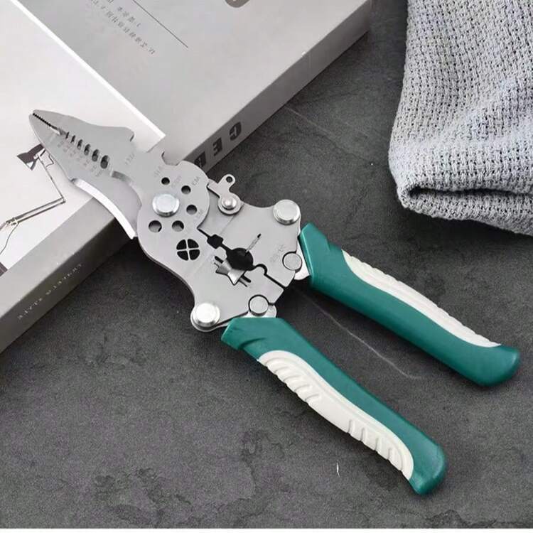 1pc Hot-Selling Folding Multi-Function Electrician Pliers Wire Stripper Crimper Tool For Home Repair And Electrical Work - A - View 3