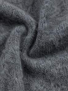 Women's Soft Plush Cardigan Sweater, Round Neck Colorful Button Knit Top, Suitable For Christmas, Halloween, Thanksgiving - Dark Grey - View 11
