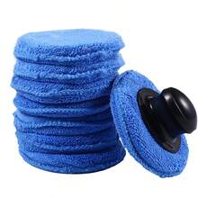 8PCS Round Car Wash Sponge Pads, Ultra-Fine Microfiber Waxing & Polishing Pads, Easy Waxing & Polishing, Car Paint Care, Practical Self-Service Car Wash Accessories - Fiber Waxing Sponge - View 8