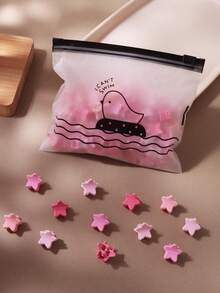 10/30/50/100入 1cm 粉色星星髮夾 女孩用，小髮夾可固定散髮、編髮裝飾，可愛甜美百搭髮飾（隨機配色） - 彩色 - 查看 5