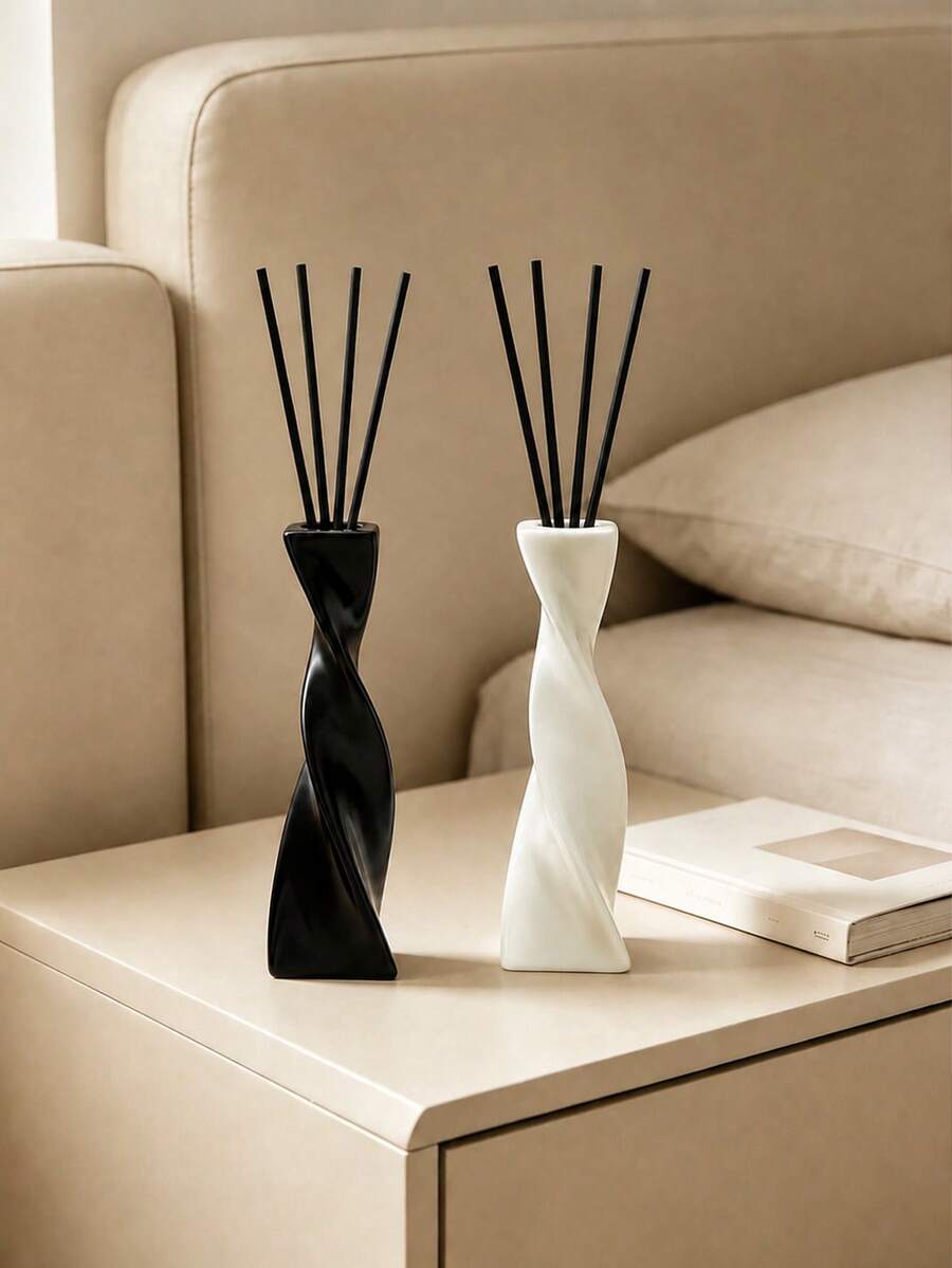 Twisted Design Aromatherapy Diffuser Bottle, Modern Minimalist Style, Suitable For Bedroom Or Living Room Home Decor, Fill With Fragrance To Refresh Air, Home Essential - Multicolor - View 1