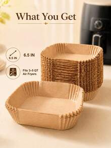 25/50/100pcs Disposable Air Fryer Liners Square Non-Stick Baking Paper Liners, Suitable For 5-8L Air Fryers, Perfect For Baking, Roasting, Microwave Cooking, Mother's Day Kitchen Decor - Multicolor - View 5
