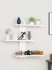 1pc No-Drill Wall-Mounted Storage Rack, Wall Shelf, Figure Display Stand, Craft Display Rack, Suitable For Bathroom, Living Room, Bedroom And Kitchen, Can Be Used To Store Books And Decorate Room - Multicolor - View 3