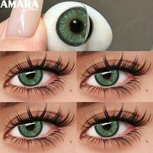 AMARA 1 Pair Color Contact Lenses For Eyes Brown Colorcon Lenses Cosmetics Blue Colored Lenses Cosmetic Eye Lens Yearly Use - Green - View 10