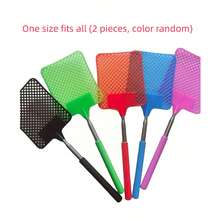 2/4pcs Set Extendable Stainless Steel Pole Indoor Fly Swatter, Fruit Fly Catcher, Mosquito Catcher, Indoor Insect Killer, Summer Essential (Random Color) Gardening Supplies, Summer, Kitchen Accessories, Gardening, Kitchen, Essential - Multiple Styles - View 11