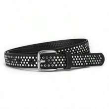 A Women's Street Punk Style Rhinestone Asymmetrical Claw Stud Metal PU Belt Suitable For Party Travel Fashion Women - Multicolor - View 3