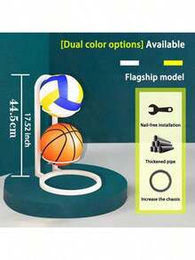 Multi-Layer Basketball Football Volleyball Ball Storage Rack Suitable For Home Living Room Bedroom Garage Ball Organization Storage Shelf - Black - View 3