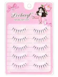Lvcheryl 5 Pairs Of Angel Lashes ,Fairy Lashes Strip,Japanese Manga False Eyelashes, Wispy Lashes With Sharp Eyes,Comfortable Simulated Eyelashes, Light And Curly Lashes With Spikes And Bottoms, Suitable For Daily Makeup - Black - View 9