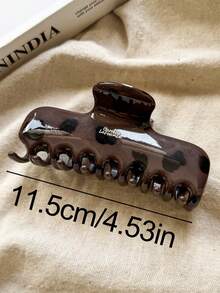 3件/1件 女款 11.5cm/4.53in 大號方形白色藍色棕色豹紋塑膠輕量髮夾，時尚百搭高級優雅極簡純色髮飾，適用日常穿著、休閒、派對、通勤、度假、造型、洗臉、沐浴、化妝、穿搭，髮夾（字母為單面且無意義） - 彩色 - 查看 2