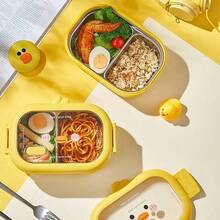 Stainless Steel Divided Lunch Box, Double Layer Student Lunch Box, Office Lunch Box, Lunch Box, Water-Filled Insulated Lunch Box, Portable Large Capacity Lunch Box, Easy To Carry, Divided Lunch Box, Student Back To School Supplies - Multicolor - View 4