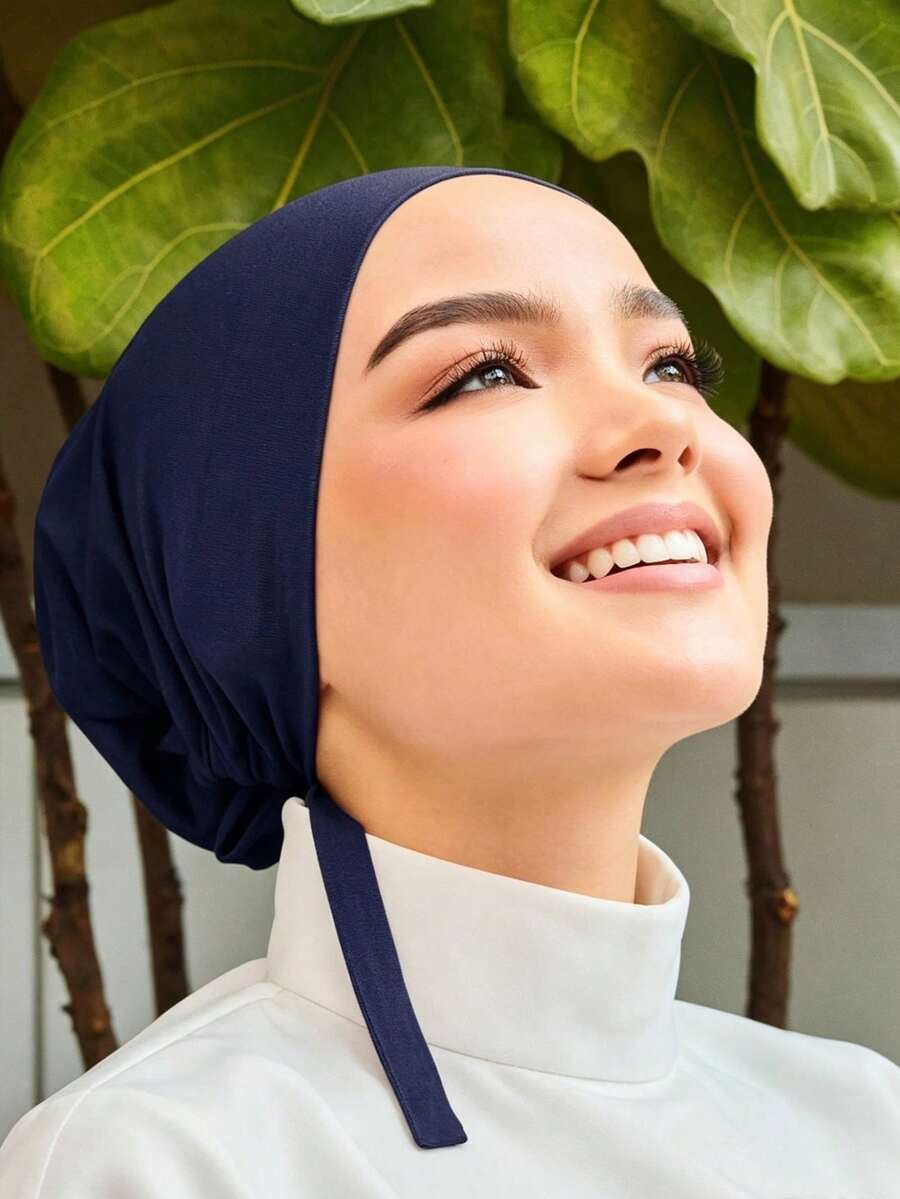 1PC Women's Fashion Solid Color Elastic Tie Headwrap Scarf, Headband Scarf, Small Hat, Suitable For Daily Wear