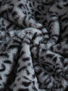 Children's Leopard Print Hooded Plush Jacket[Thickened Faux Fur]Boys & Girls Autumn/Winter Loose Zipper Faux Fur Coat - Black - View 11