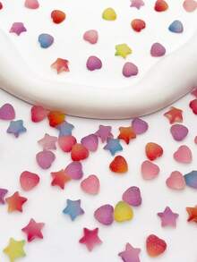 35pcs Random Color Sugar Heart & Star 3D Cute Cream Glue Gradient Nail Art Charms, Small Decorative Accessories For Phone Cases, Hair Clips, Earrings - Multicolor - View 5