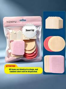Mixed Shape Makeup Sponge Puff Set Multi‑Shaped Foundation & Facial Cleansing Sponge Cosmetic Tool, Random Color - Multicolor - View 5