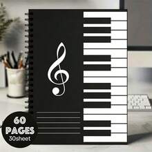 1 buah Buku Catatan Musik A5 Kosong Bergaris, Pilihan Hadiah Apresiasi Guru, Jurnal Harian Musisi, 30 Lembar 60 Halaman Bergaris di Dalam, Jilid Spiral, Buku Catatan Mata Pelajaran, Cocok untuk Hadiah Ulang Tahun, Natal, dan Ulang Tahun Pernikahan - A5 - View 5