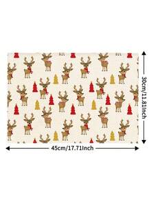 1/2/4/5/6/8pcs Digital Print Placemats, Christmas Pattern Printed Placemats Table Decor, Suitable For Daily, Holiday, Party, Birthday, Wedding, Dinner, Kitchen, Dining Room And Home Textile Decoration - Multicolor - View 2