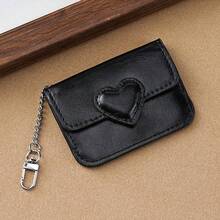 Oil Wax Leather Coin Purse, High-End Heart-Shaped Wallet, Convenient Mini Small Bag, Student Multi-Slot Anti-Magnetic Card Holder - Multicolor - View 9
