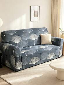 1件灰色全覆蓋彈性沙發套，彈性貼身設計，適用於大多數沙發，柔軟舒適，耐用親膚布料，適合客廳升級，現代家居裝飾 - 灰藍色 - 查看 3