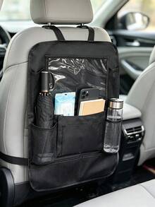1pc/6pcs Car Seat Back Organizer With Tablet Holder, Multi‑Pocket Backseat Storage Bag, Hanging Pouch For Tablet, Water Bottle, Tissue & Sundries, Universal Car Interior Accessory For Neat Back Seat On Trips & Daily Driving - Multicolor - View 8
