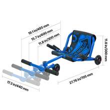 Ride On Scooter 150 Lbs Swing Side-To-Side For Amazing Riding Blue, For Ages 4+, Powered By Zig-Zag Motion, Ride On Toy With 3 Adjustable Length, Brake Lever, Hard Surface Indoor & Outdoor - Blue - View 11