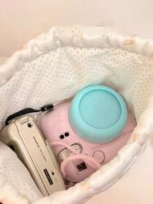 1 túi đựng dây rút cầm tay dễ thương đa năng: đựng máy ảnh CCD, máy ảnh lấy liền, mỹ phẩm, sạc điện thoại và cáp dữ liệu, đựng tiền xu, đồ du lịch thiết yếu - Nhiều màu - Xem 4