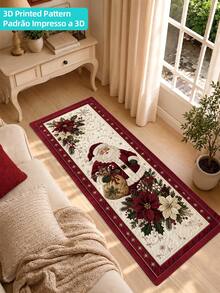 DAJIANG 1pc Vintage Christmas Runner Rug, Kitchen Mat, Suitable For Bathroom, Kitchen, Outdoor, Hallway, Bedroom, Living Room, Machine Washable Easy To Clean, Non-Slip Entryway Rug, Bedroom Decor Rug Accessory - Multicolor - View 6