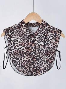 1pc Classic Leopard Print Unisex Collar Inner Layer Fashion Casual Wear Faux Sweater Collar - Multicolor - View 10