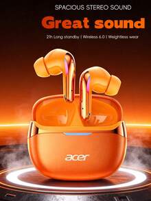 Acer OHR829 In-Ear Wireless Earbuds, ENC Noise Cancellation, Bluetooth 6.0, Cinema-Grade Sound, 18-Hour Long Battery Life, RGB Ambient Lighting, Compatible With IOS/Android Systems - View 4