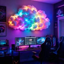 3D Thunder Cloud LED Night Light, RGB Music Sync Cloud Lamp, USB Powered Color Changing DIY Room Decor Light, Suitable For Bedroom, Game Room, Party, Christmas, Halloween, Birthday And Holiday Decoration - RGB - View 2