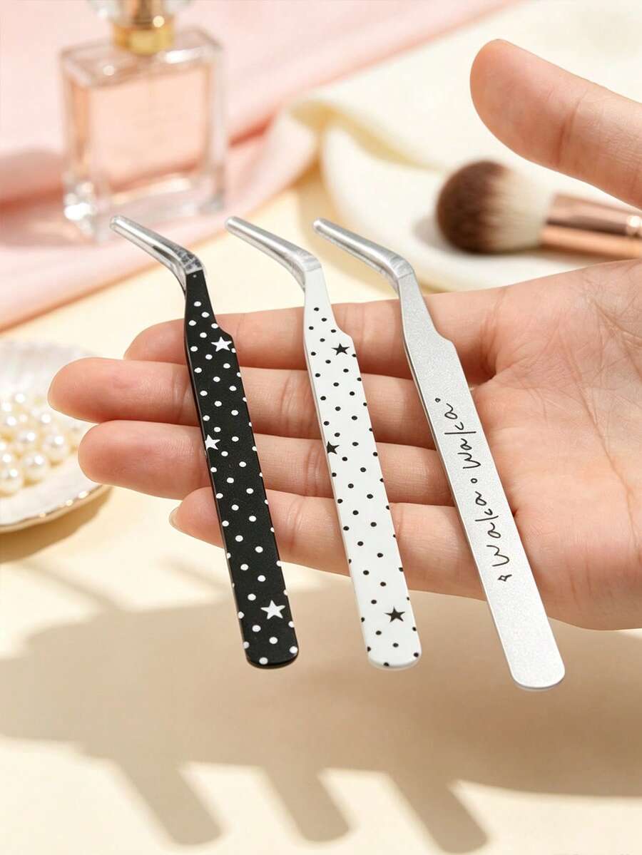 6/3pcs Korean Hand Account Tweezers Collection Cute Landscape Stickers Tape Special Tools Material Eyelash Tweezers - Multicolor - View 1