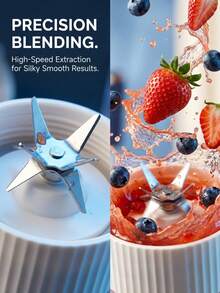 Portable Blender Cup, Rechargeable Personal Blender, Compact Design, USB Electric Juicer Cup, Suitable For Milkshakes, Smoothies And Fresh Juices, Ideal For Home, Office, Gym, Camping And Daily Travel Use - 450ml - View 5