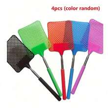 2/4pcs Set Extendable Stainless Steel Pole Indoor Fly Swatter, Fruit Fly Catcher, Mosquito Catcher, Indoor Insect Killer, Summer Essential (Random Color) Gardening Supplies, Summer, Kitchen Accessories, Gardening, Kitchen, Essential - Multiple Styles - View 12