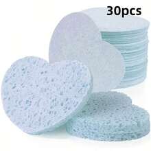 20/30/50PCS Heart-Shaped Compressed Facial Cleansing Sponges, Soft Face Wash Pads For Makeup Removal, Gentle Exfoliating & Daily Skincare, Multiple Colors - Multicolor - View 23
