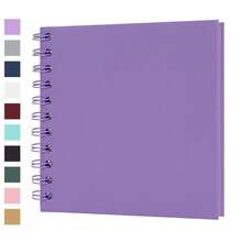7"X7", 8"X8", 10"X10" DIY Handmade Photo Album, 40 Pages/20 Sheets Hardcover Kraft Paper Photo Album, Wedding Memory Book, Family Photo Album - Violet Purple - View 10