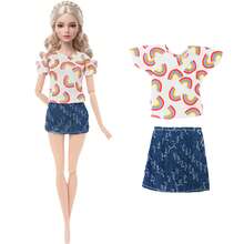 5 PCS Set Casual Fashion Doll Clothes For 11.5 Inch Dolls,Includes Tops Pants Skirts And Dresses,Girls Toy Doll Dress Up Set,Suitable As A Holiday Gift(Doll Not Included) - Multicolor - View 8