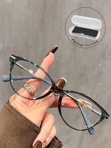 1 Pair/2 Pairs Retro Cat Eye Glasses, Y2K Small Frame Lightweight Transparent Lens Fashion Decorative Glasses, Metal Frame, Suitable For Daily Wear - Multicolor - View 16