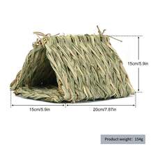 Small Animals Hideout House Hamster Hiding Nest Grinding Weaving Mat Small Pet Habitat For Hamsters Mouse Guinea Pig Handmake Weaving Cage Hamster Stuff - one-size - View 3