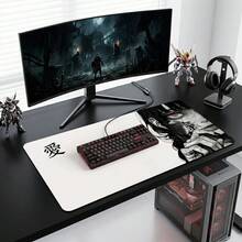 1Pc Art Black‑White Anime Girl Desk Mat, Japanese Style Unisex Mouse Pad For Anime Enthusiasts, For Office Desk Decor, Christmas Decoration, Party Gifts, Back‑To‑School Gifts & Office Supplies - Anime Girl - View 9