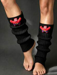 SpongeBob SquarePants 3 Pairs Of Cute SquarePants Series Warm Socks, 3D Plush Patrick Squidward Snail Decoration Knitted Warm, Autumn And Winter Thick Ribbed - Multicolor - View 2