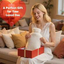 1/2pcs 500ml PVC Hot Water Bottle, Can Be Used As Warm Water Bag, Hand Warmer, Heating Pad, Explosion-Proof Design, With Cute Plush Cover - A - View 7