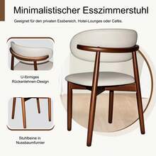 Modern Solid Wood Dining Chair Set - Ergonomically Shaped Backrest With Wooden Legs And Non-Slip Feet, Suitable For Kitchen, Office And Living Room (Natural Wood Color, Set Of 2). - Walnut + Chairs - View 2
